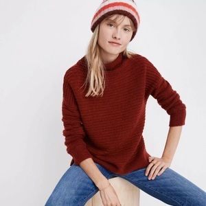 Madewell Mockneck Sweater - Heather Carmine NWT